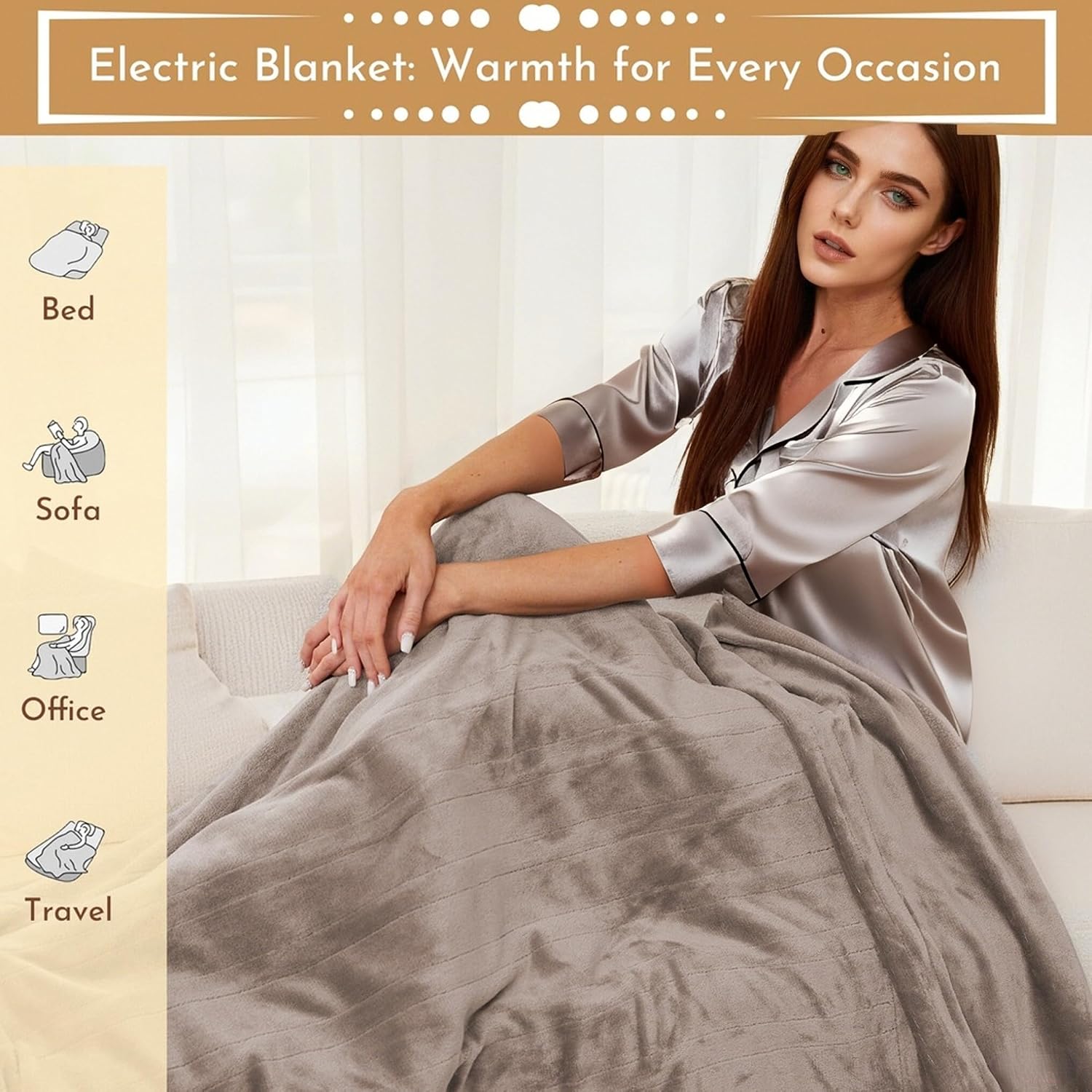Thumbnail 6 de ONDAN Electric Heated Blanket 72"x84" Full Size