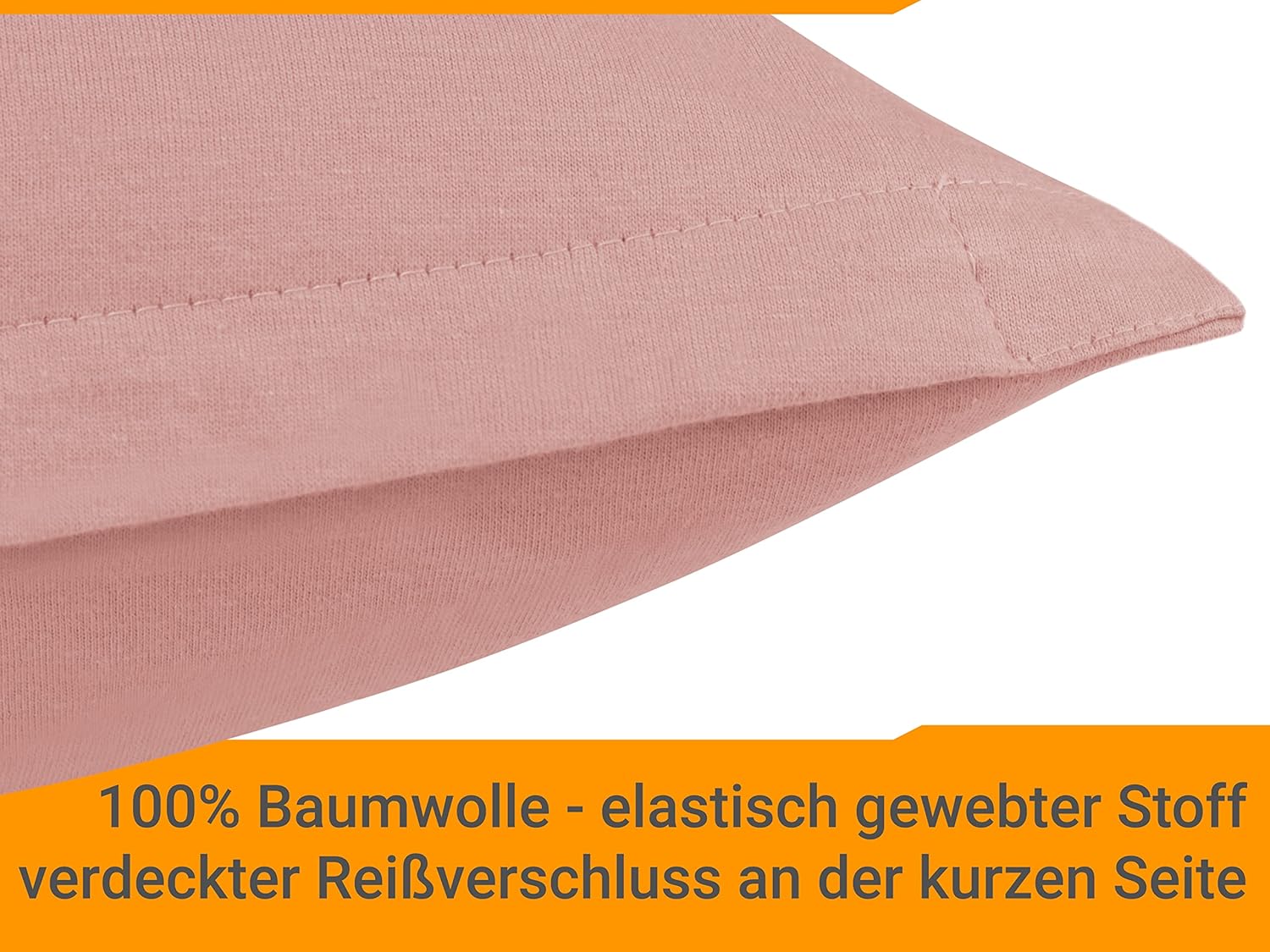Thumbnail 3 de Housse de Coussin npluseins 40x145 – Lot de 2 en coton jersey, Altrosa