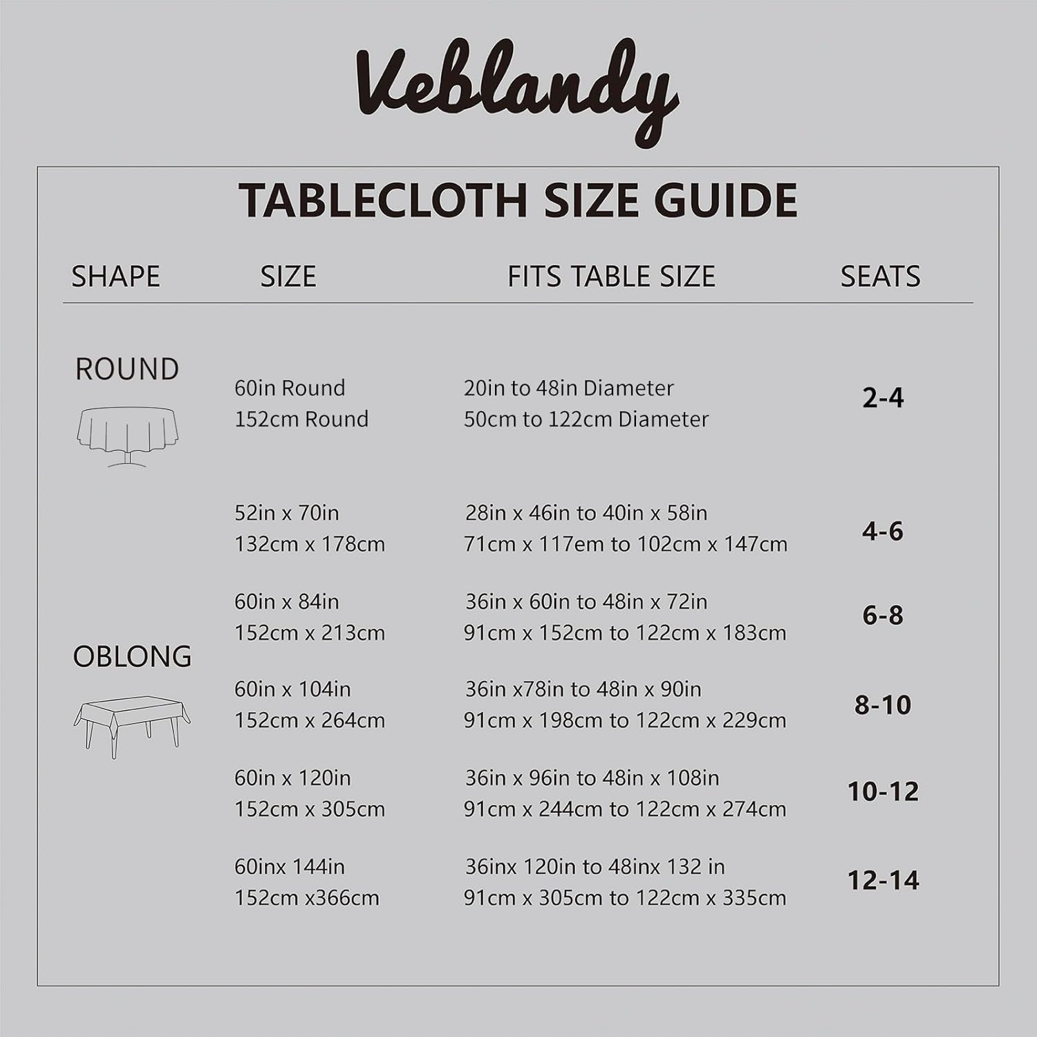 Detalle de Veblandy Faux Linen Round Tablecloth 60 inch - Royal Blue