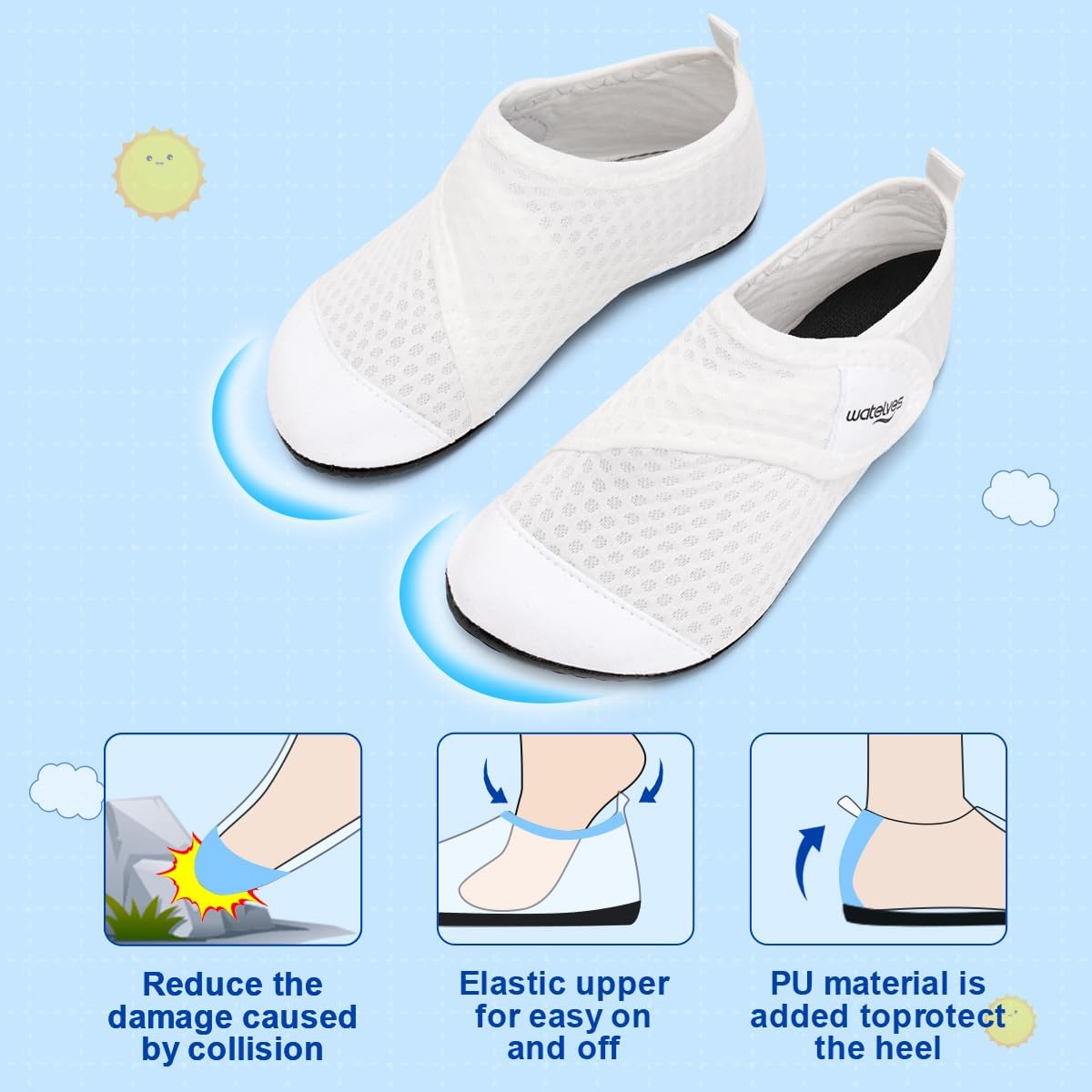 Thumbnail 4 de WateLves Kinder Badeschuhe & Wasserschuhe für Mädchen und Jungen – rutschfeste Schwimmschuhe zum schnellen Trocknen