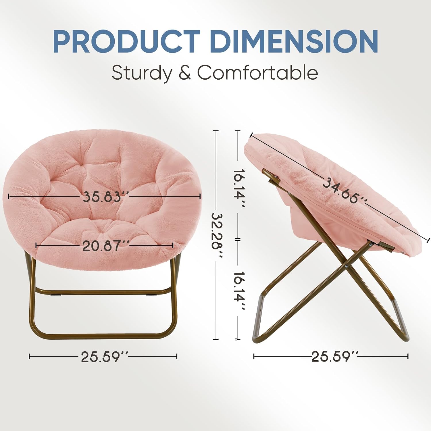 Detalle de DUMOS Faux Fur Saucer Chair