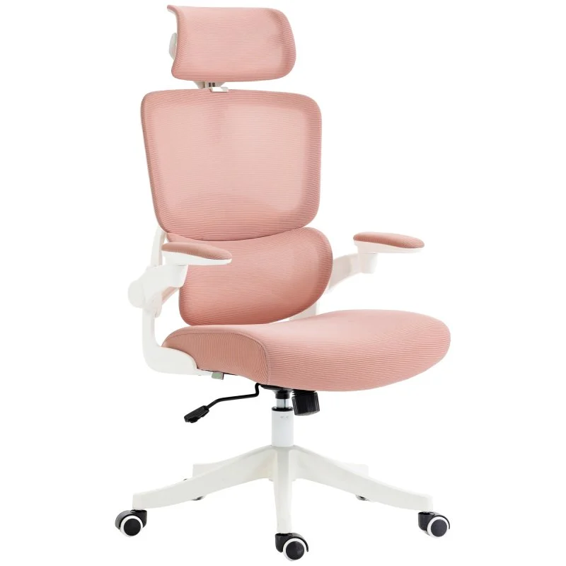 Vinsetto Silla de oficina de malla, respaldo alto, rosa (62x58x120–133 cm)