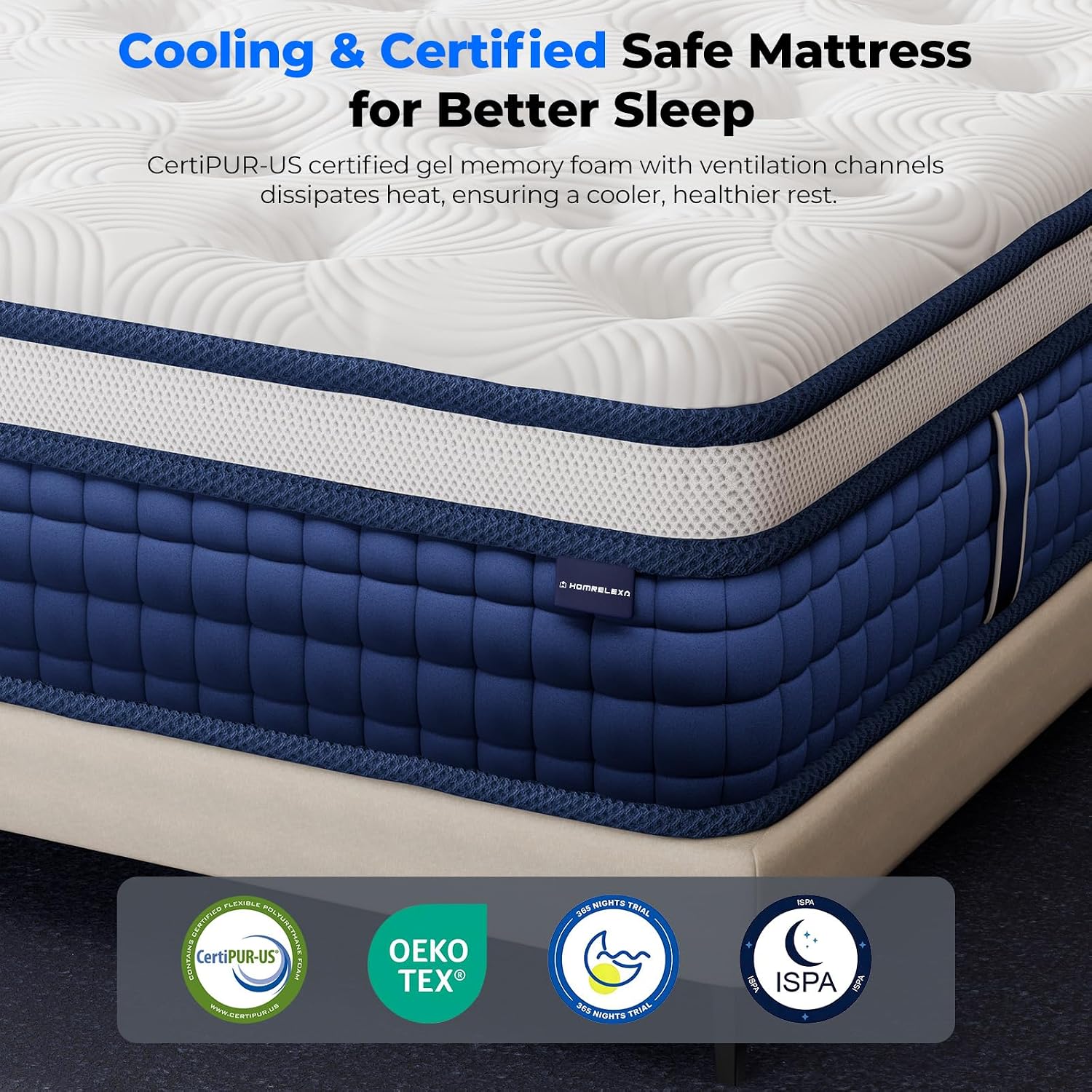Thumbnail 1 de HOMiGroPa Hybrid Mattress, 10-Inch