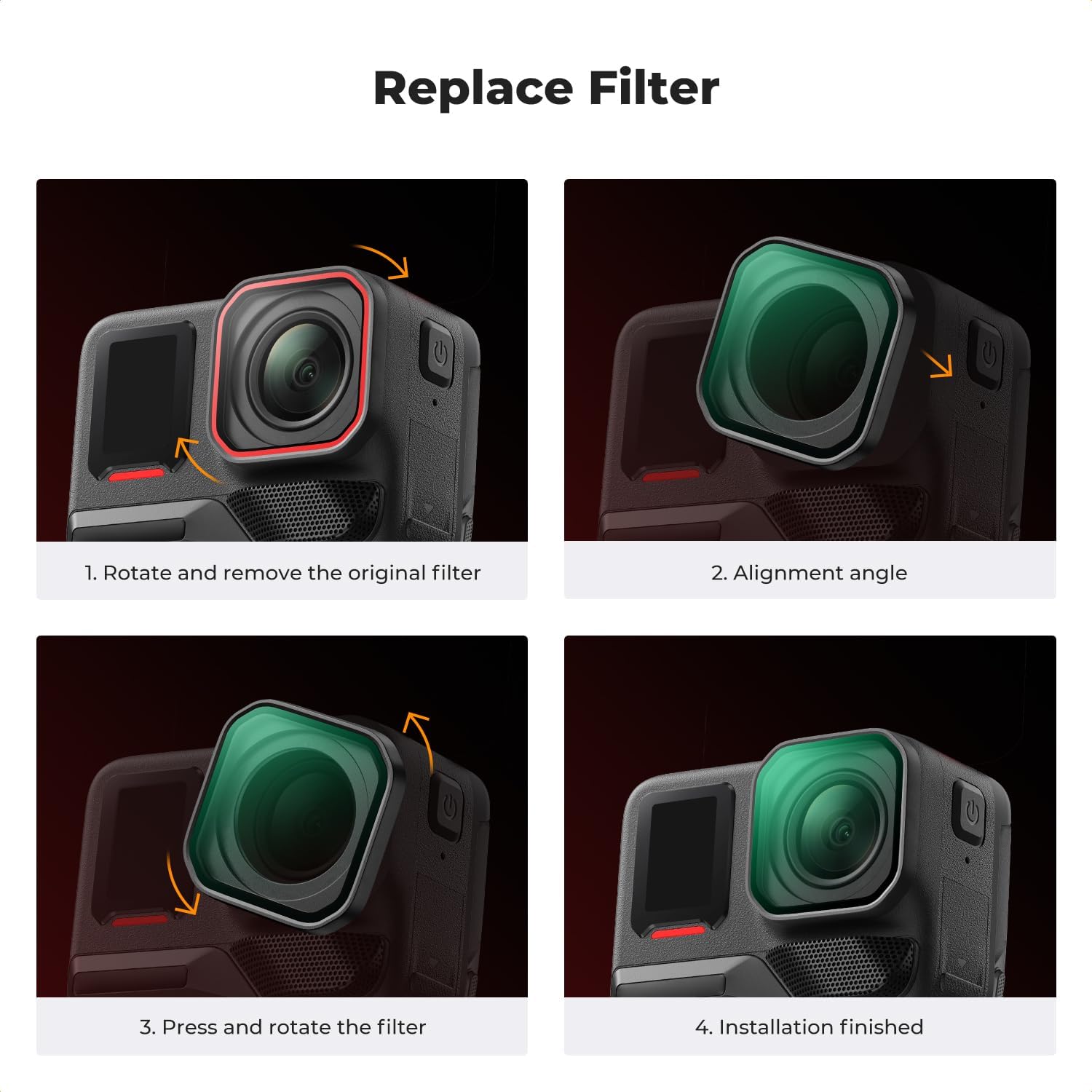 Thumbnail 5 de Filtro Polarizzatore avvitabile PL per Insta360 Ace Pro 2 di K&F CONCEPT