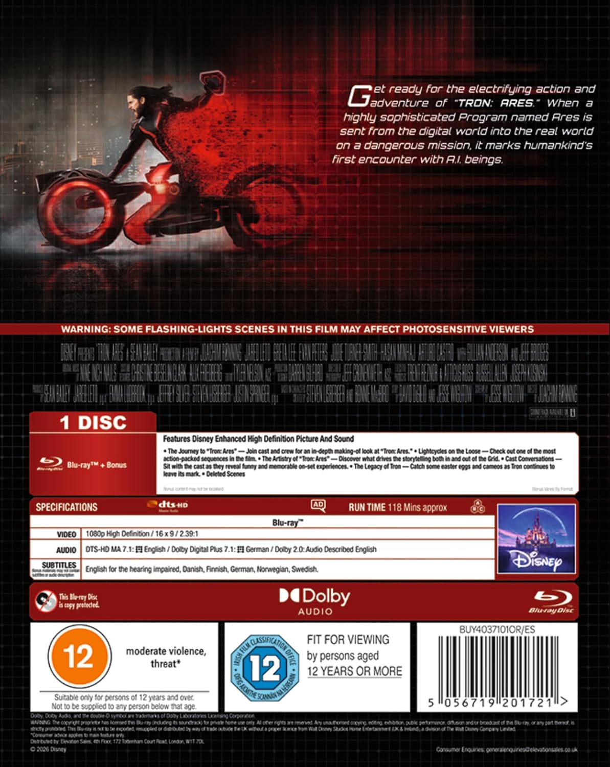 Thumbnail 1 de TRON Ares BD Blu-ray by elevation sales limited