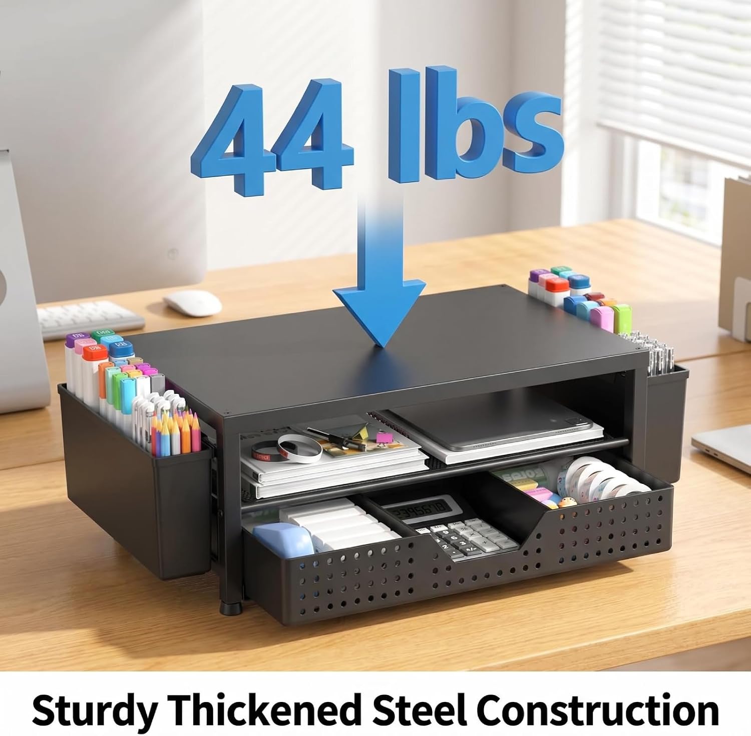 Thumbnail 4 de ECOLOVI EC-MS1 2-Tier Monitor Stand with Drawer and 45 lb Capacity
