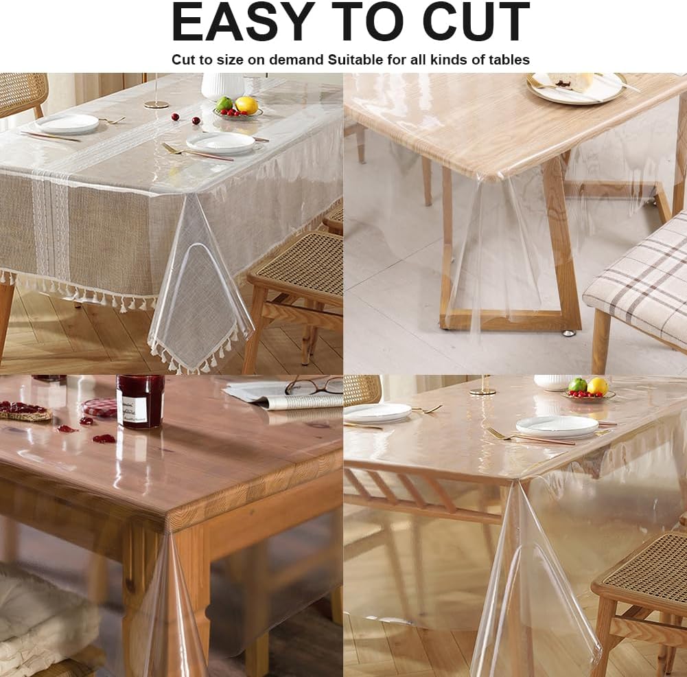 Thumbnail 2 de Yuragim Tischfolie transparent 140 x 180 cm – durchsichtiges PVC als Tischschutz für Indoor & Outdoor
