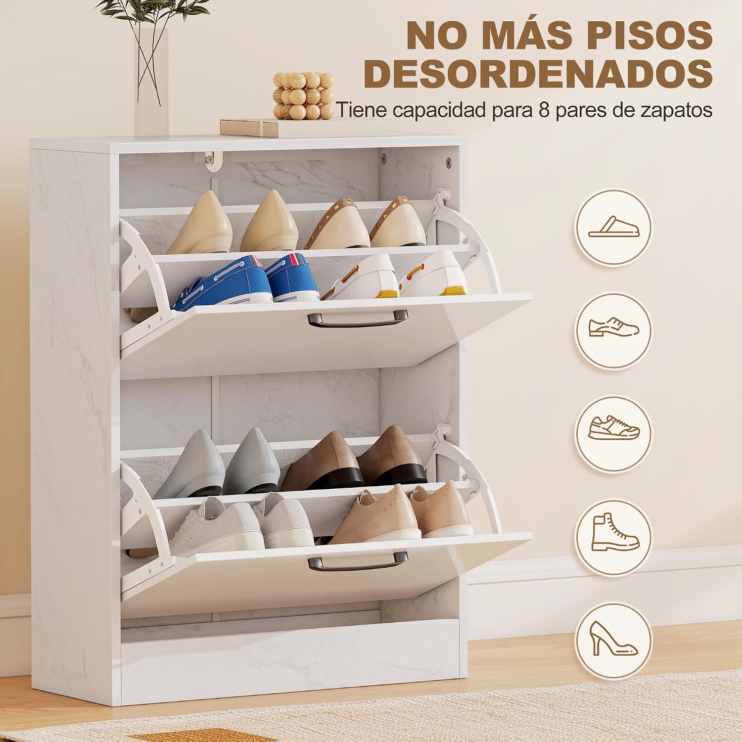 Detalle 2 de HOMCOM Zapatero Estrecho 60x24x80 cm