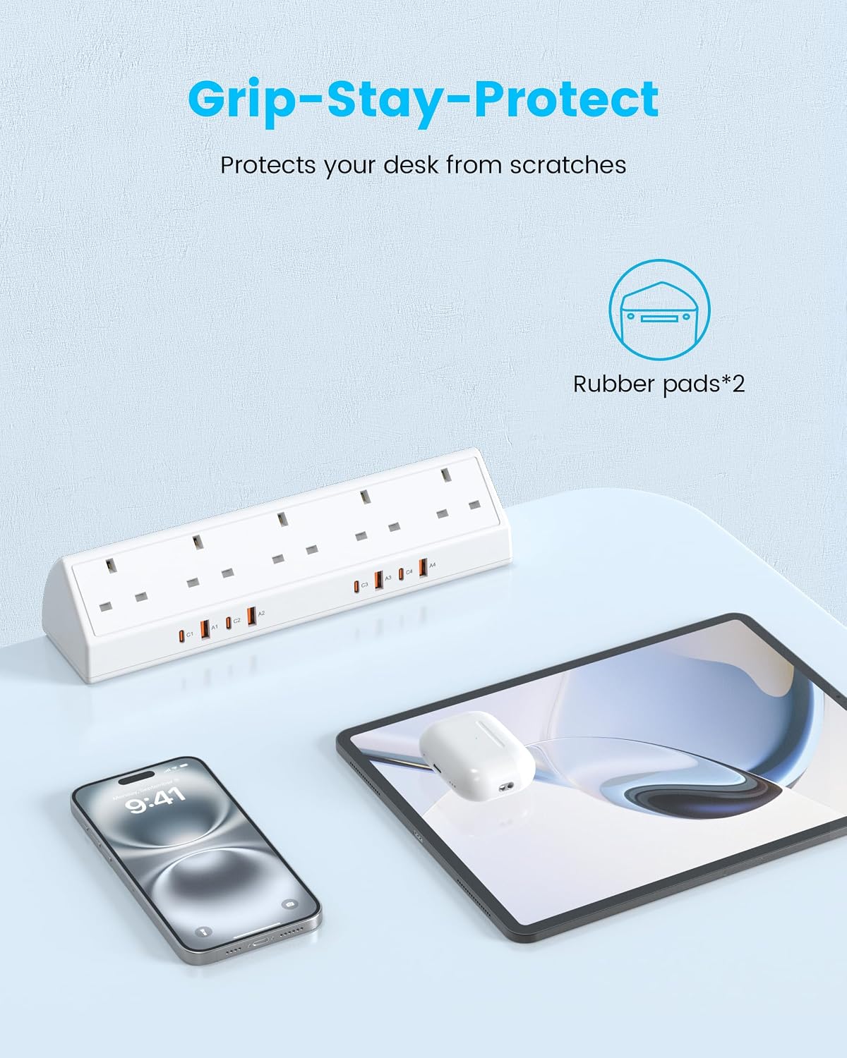 Thumbnail 6 de Desk Clamp Power Socket USB C Slots – 65W Fast Charging Station