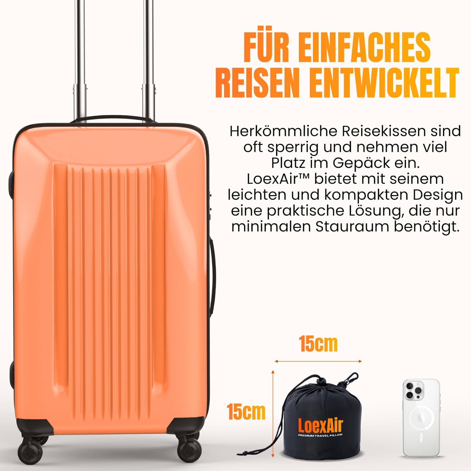 Thumbnail 4 de LOEXAIR Nackenkissen Flugzeug – 100% Baumwolle, Memory-Schaum & komplettes Reiseset