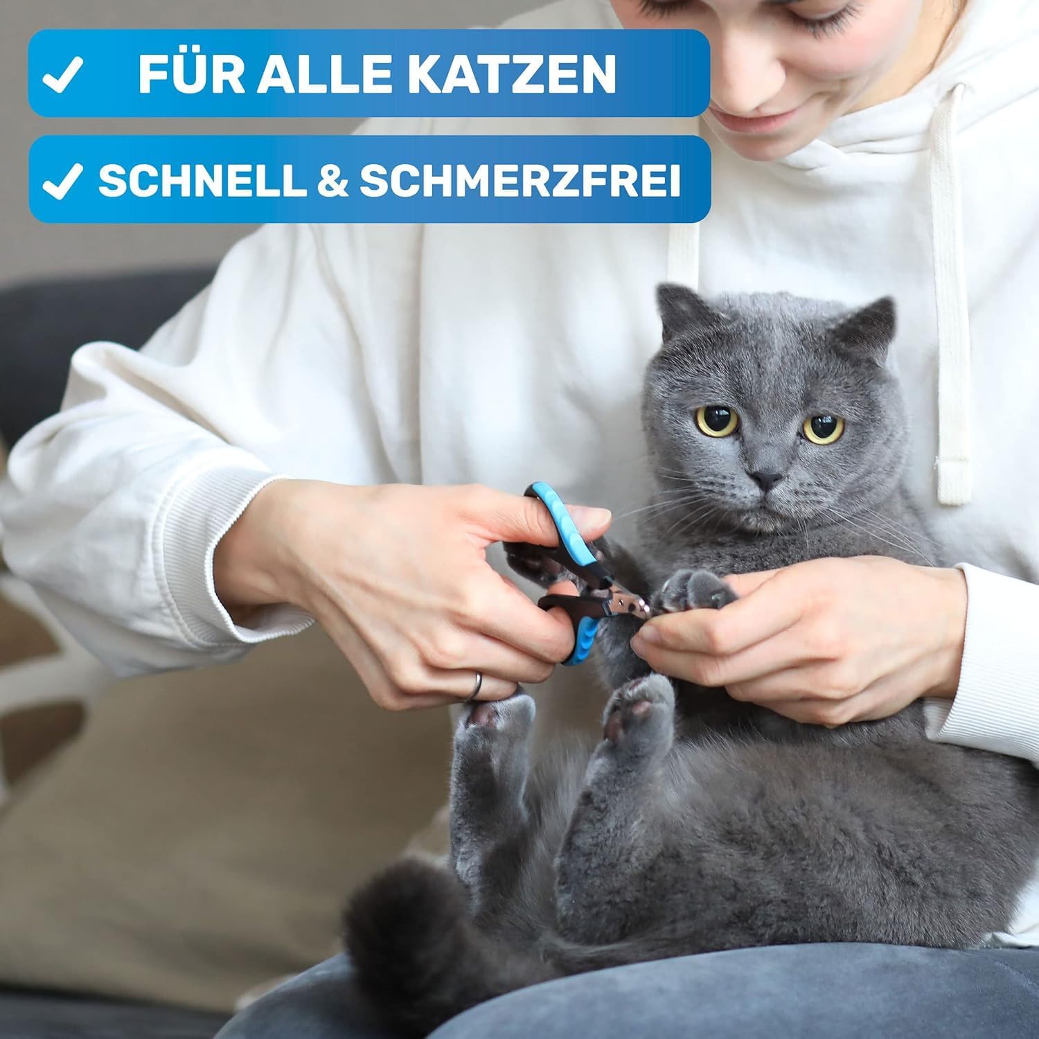 Detalle de BluePet Mini-Krallenschere: Präzise, schonend und einfach für Katzen, Hunde, Kaninchen & Welpen