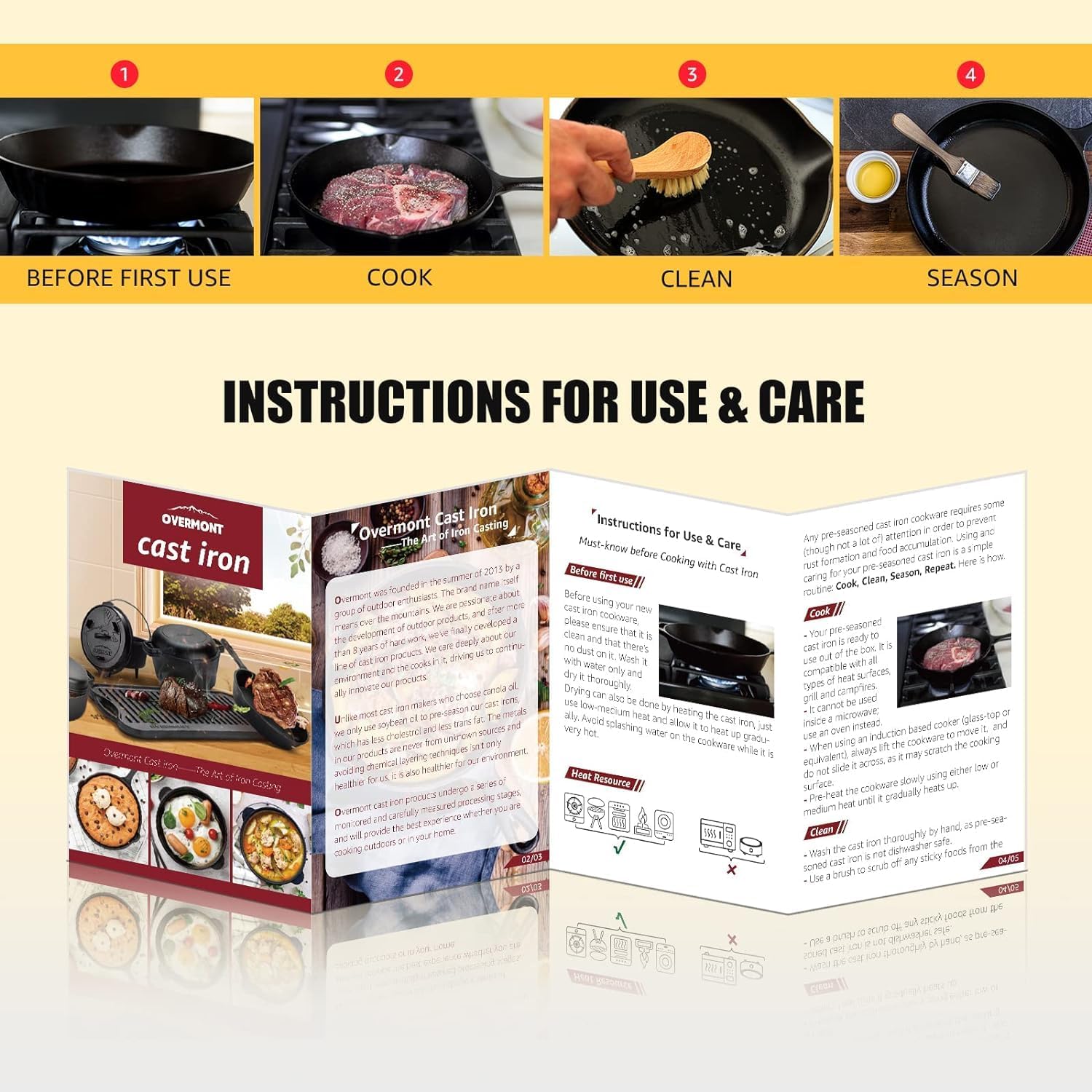 Thumbnail 6 de Overmont 5.7L All-Round Dutch Oven with Dual Function Lid Griddle and Lid Lifter