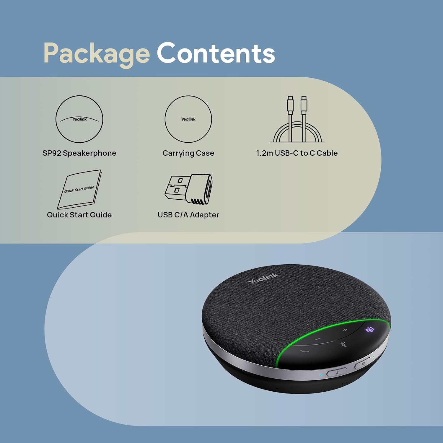 Thumbnail 6 de Yealink SP92 Office Conference Speaker and Microphone – Portable Bluetooth Speaker for Small Meetings