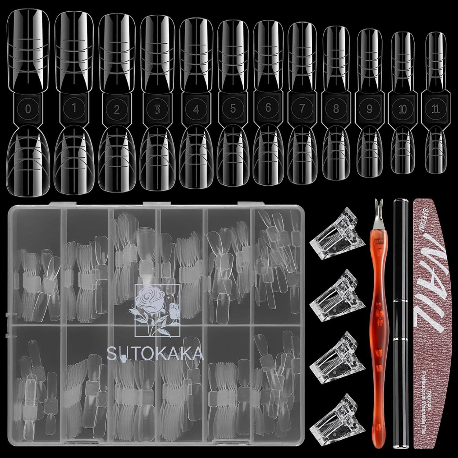 Detalle de SUTOKAKA Polygel Nail Forms 120-Piece Kit