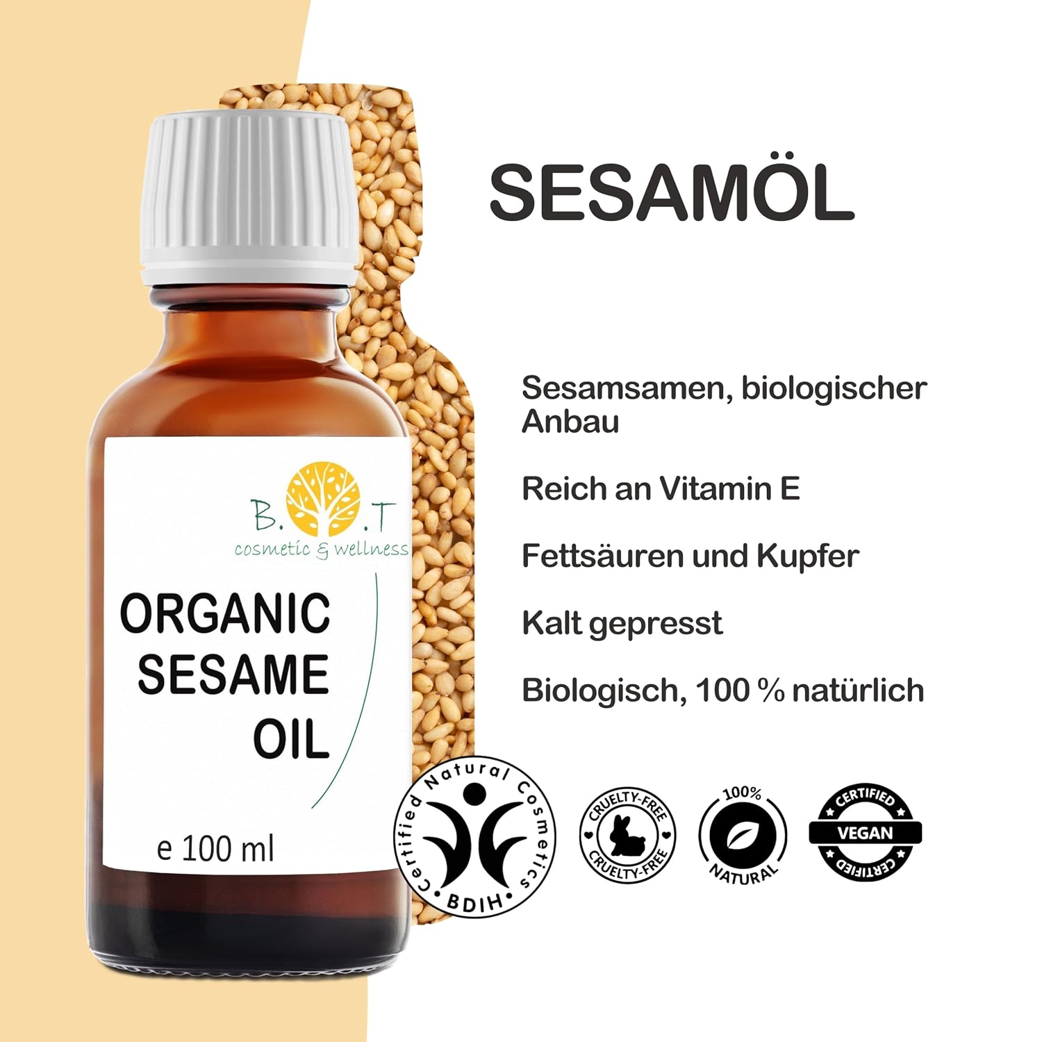 Detalle 2 de B.O.T cosmetic Bio-Sesamöl 1000 ml