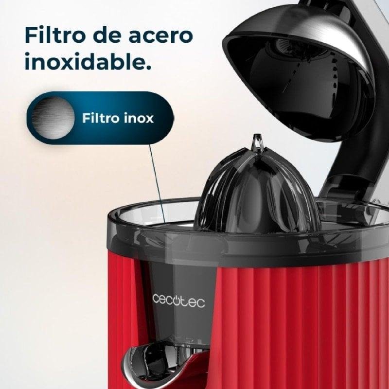 Thumbnail 2 de Cecotec Xqueeze Retrojuice 600W exprimidor eléctrico acero rojo 🥤