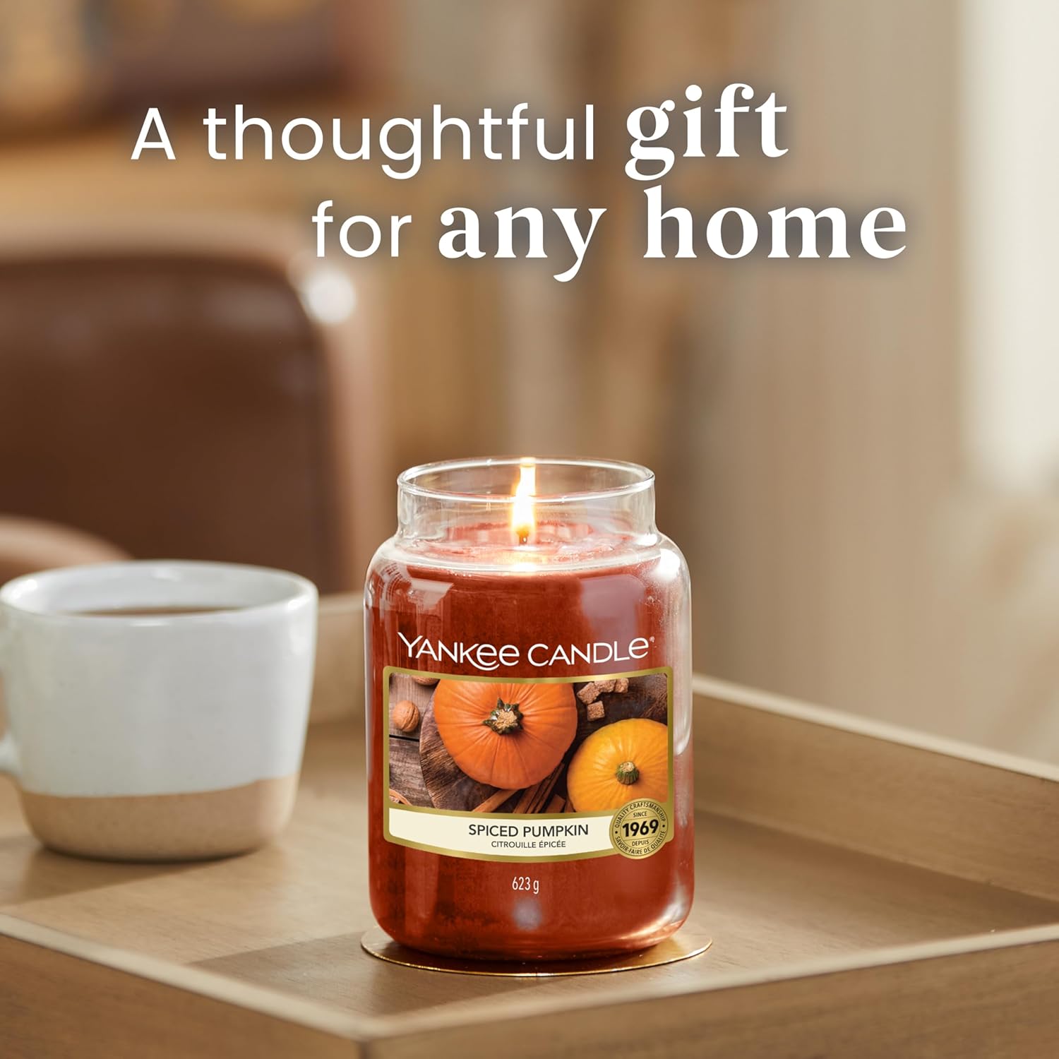 Detalle de Yankee Candle Scented Candle | Spiced Pumpkin Large Jar