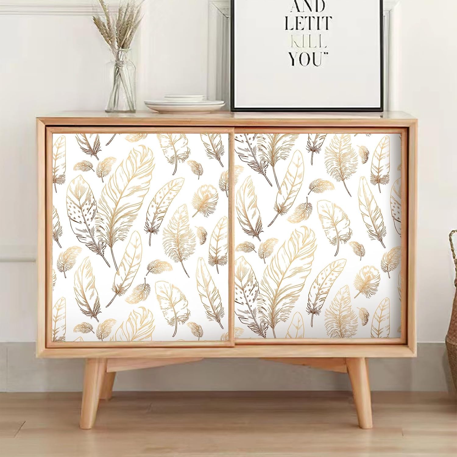 Thumbnail 5 de Qianglive 1 White Feather Peel-and-Stick Wallpaper, Waterproof Vinyl, 17.3" × 1200