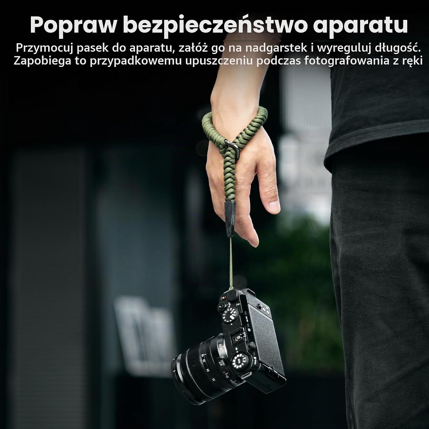 Detalle 2 de SMALLRIG pleciony pasek na nadgarstek do aparatów, regulowany, uniwersalny