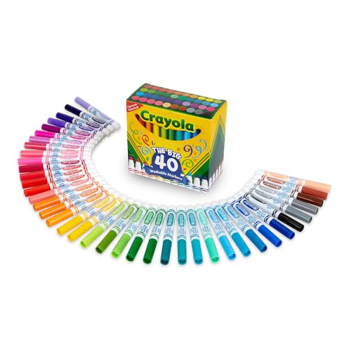 Detalle de Crayola Ultra Clean Washable Markers (40ct) – Broad Line Art Markers for Kids
