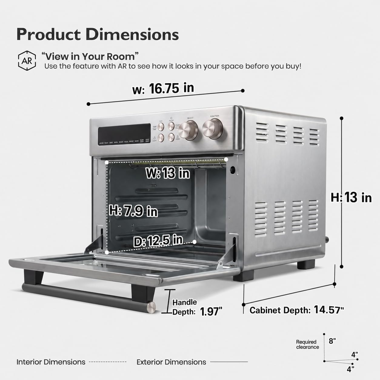 Detalle 2 de VAL CUCINA Infrared Air Fryer Toaster Oven 6-slice ๐