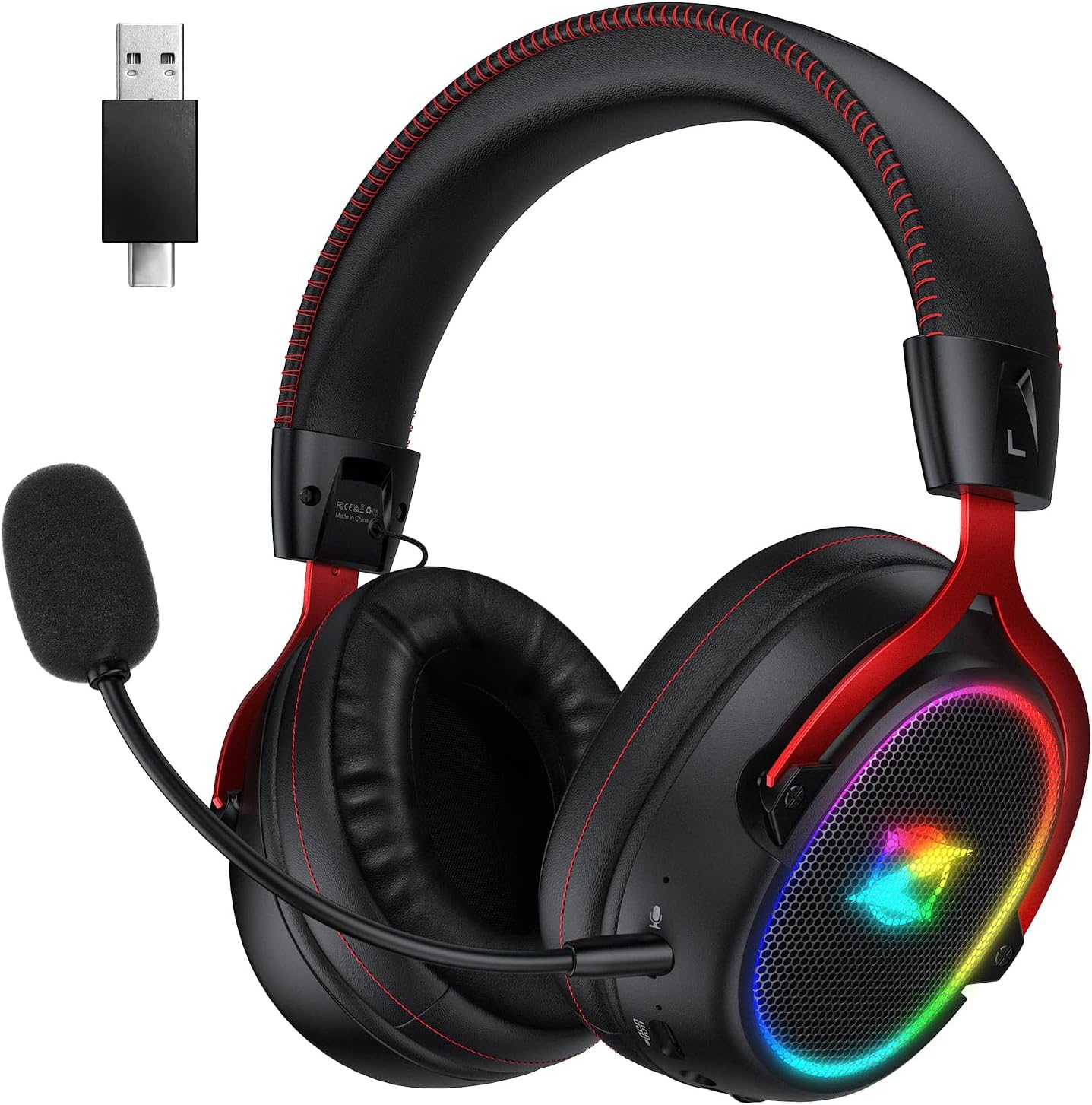 Detalle de Cascos Gaming Inalámbricos Ozeino para PS4/PS5/PC: Sonido 7.1, 2.4 GHz y Bluetooth con 40+ horas de batería