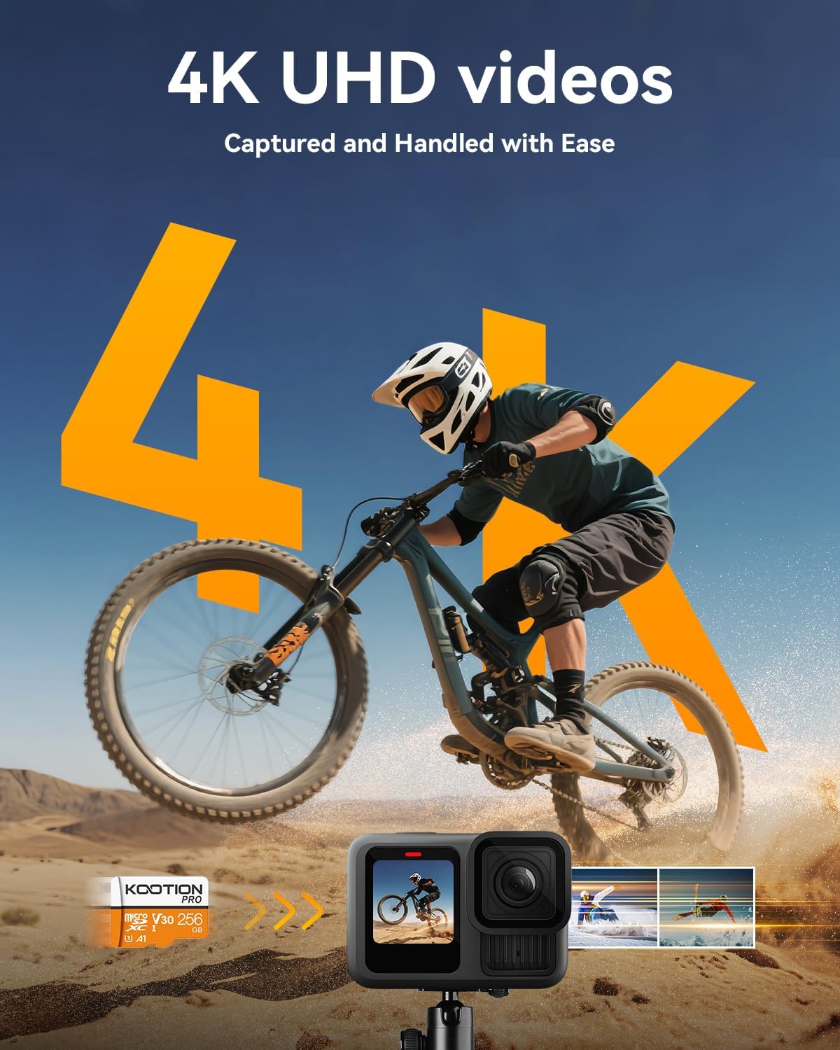Thumbnail 2 de KOOTION Scheda Micro SD da 256 GB – SDXC UHS-I U3 V30 A1, 95–100 MB/s lettura, 45 MB/s scrittura