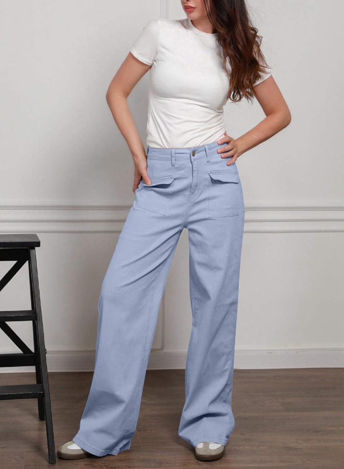 Thumbnail 2 de Dokotoo Women’s Cargo Baggy Wide Leg High Waist Casual Stretch Pants