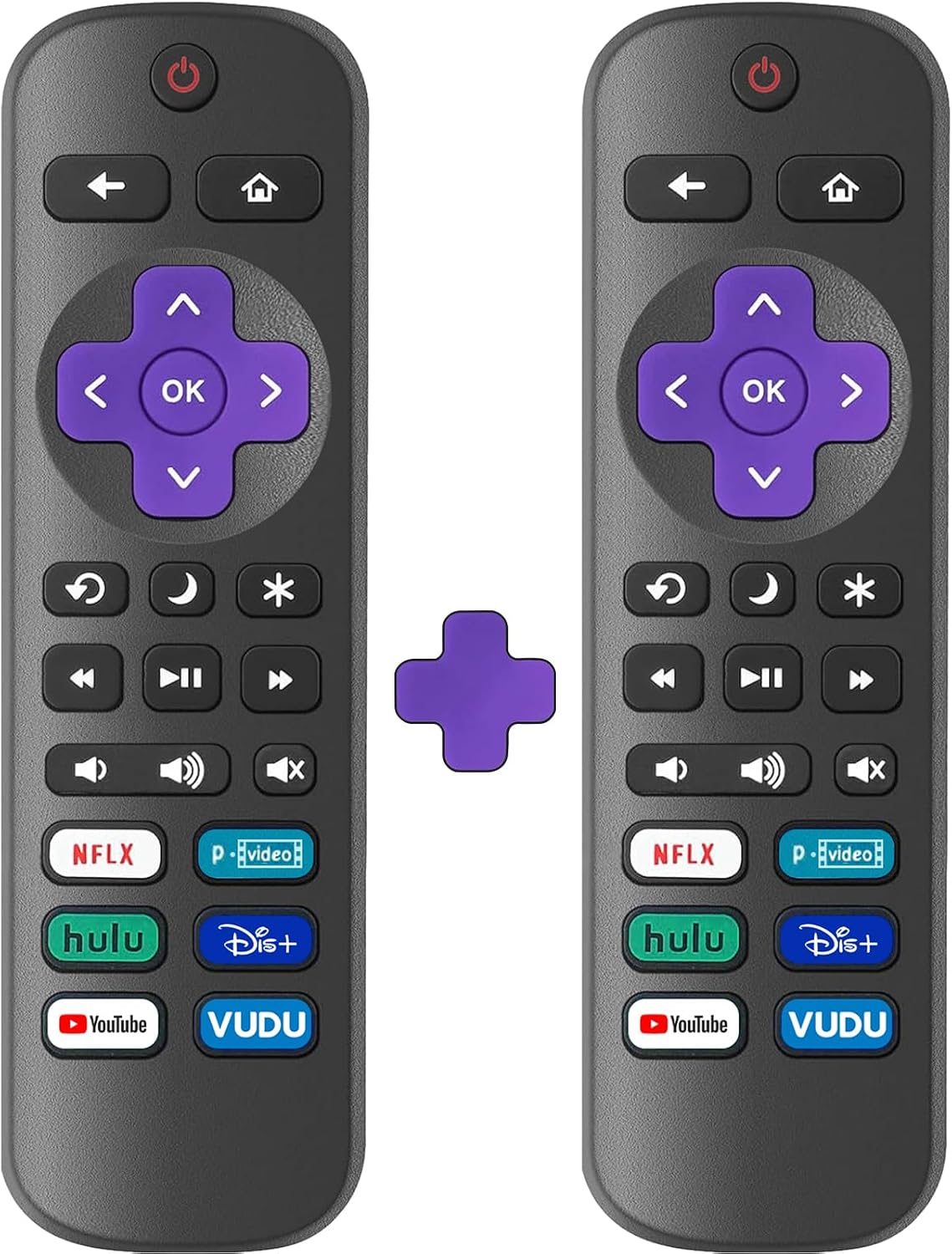 Detalle de 2 Pack Replacement Remote for Roku TV (TCL/Hisense/Onn/Sharp/Philips) – Not for Roku Sticks/Boxes