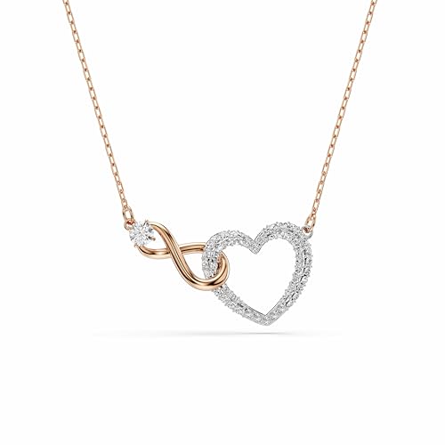 Detalle de Swarovski Collana Infinity, Infinito e Cuore – Bianca, mix di finiture