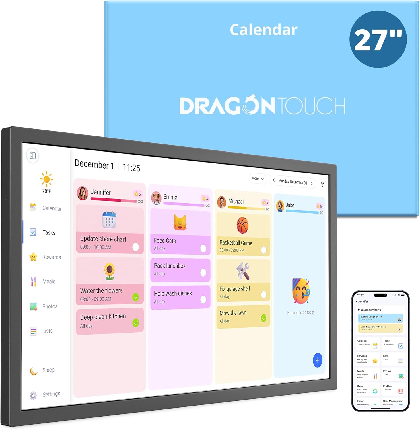Detalle de Dragon Touch 2026 Digital Calendar 27 inch