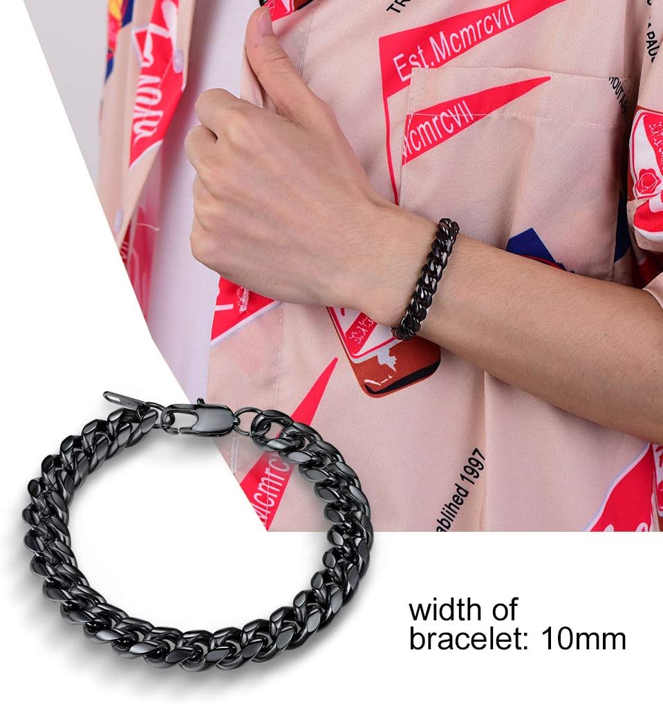 Thumbnail 1 de Bracelet gourmette PROSTEEL en acier inoxydable 316L et plaqué or, maillons cubains