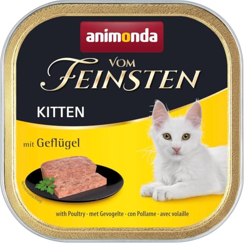 Detalle de animonda Vom Feinsten Kitten Vielfalt für Katzenkinder – Nassfutter ohne Getreide (32 x 100 g)