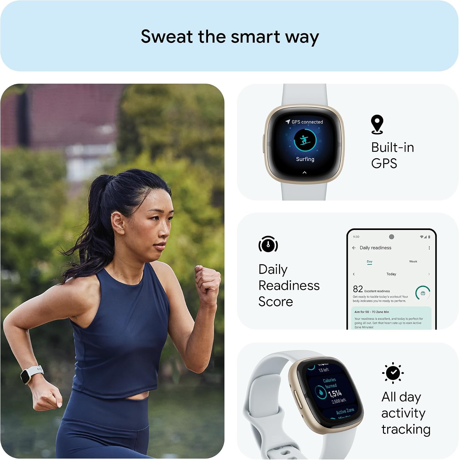 Thumbnail 6 de Google Fitbit Sense 2 smartwatch, 6‑day battery