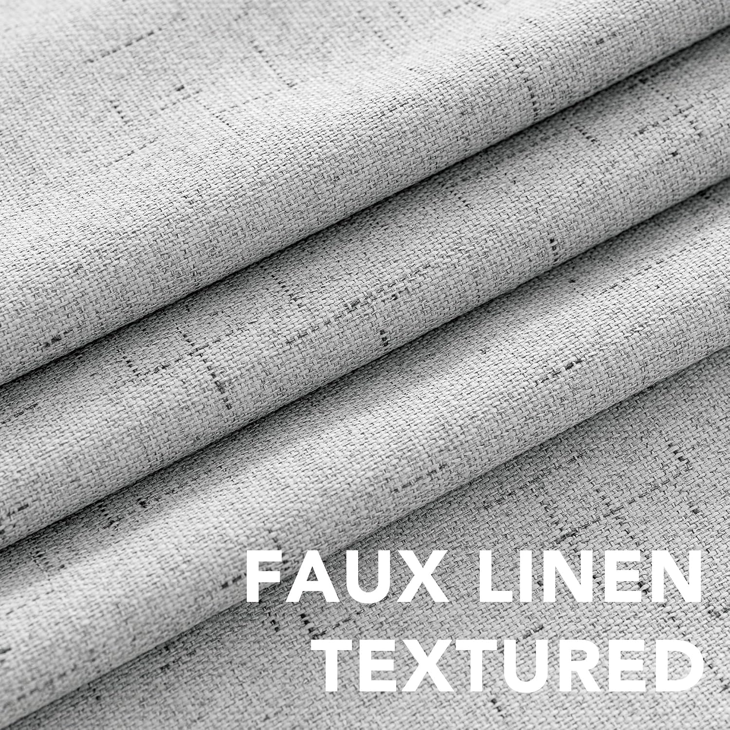 Thumbnail 3 de H.VERSAILTEX 100% Blackout Curtains (Glacier Gray) – 2-Panel Set, Thermal Insulated Textured Linen-Look, 52x84 in