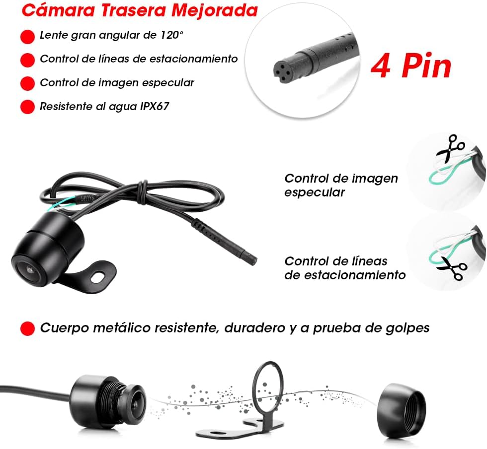 Detalle de Jansite Cámara marcha atrás 4.3"