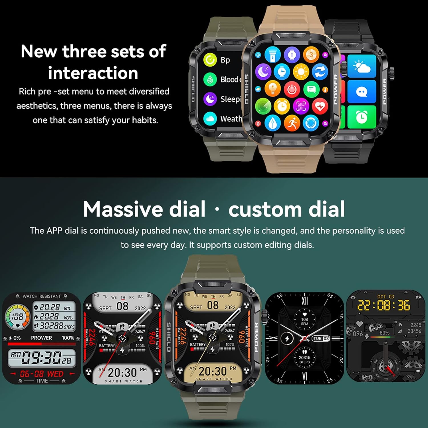 Thumbnail 6 de Military Smart Watch 1.85" Heart Rate and Calls