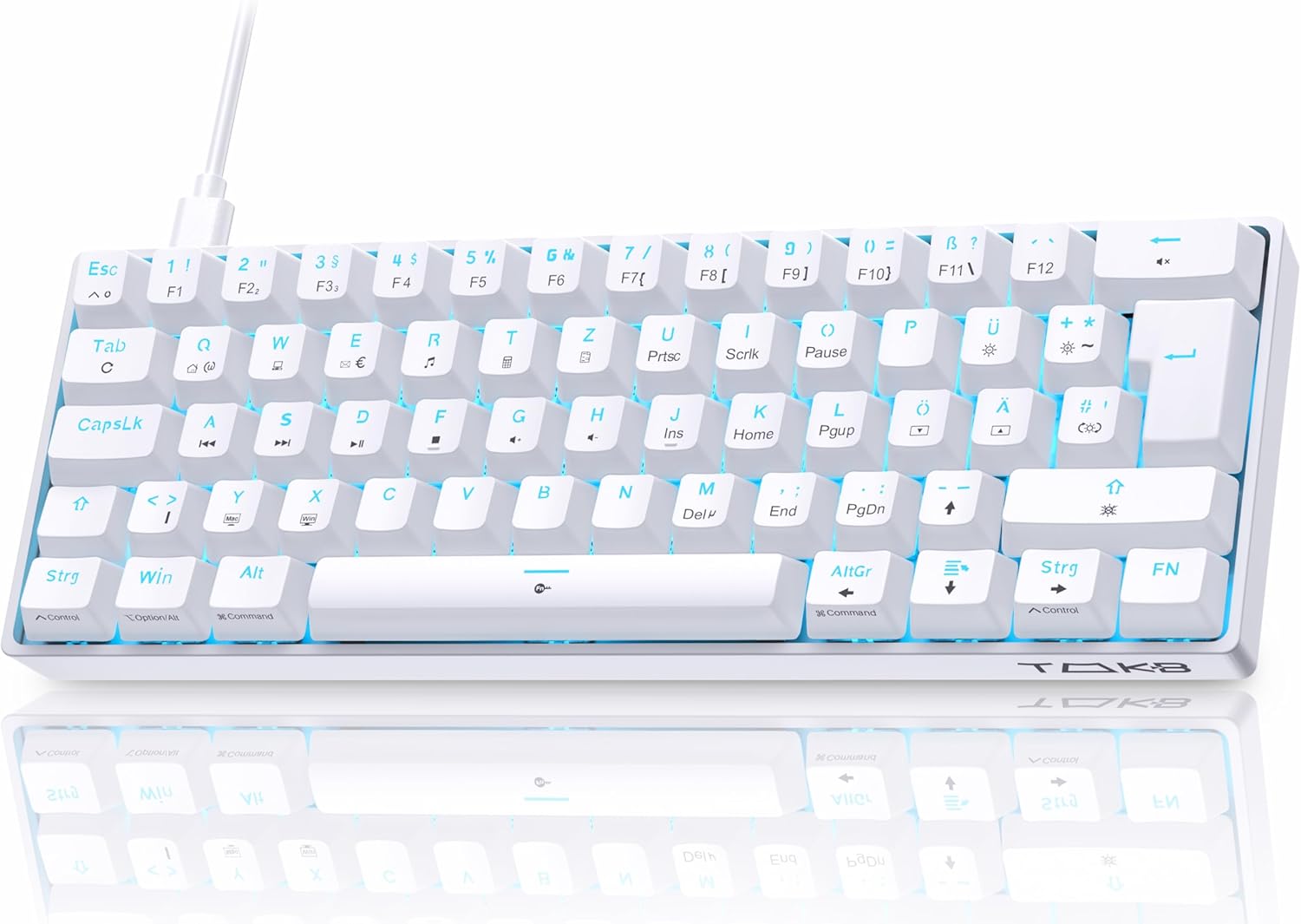 Detalle de TMKB T61SE mechanische Gaming‑Tastatur, deutsches QWERTZ