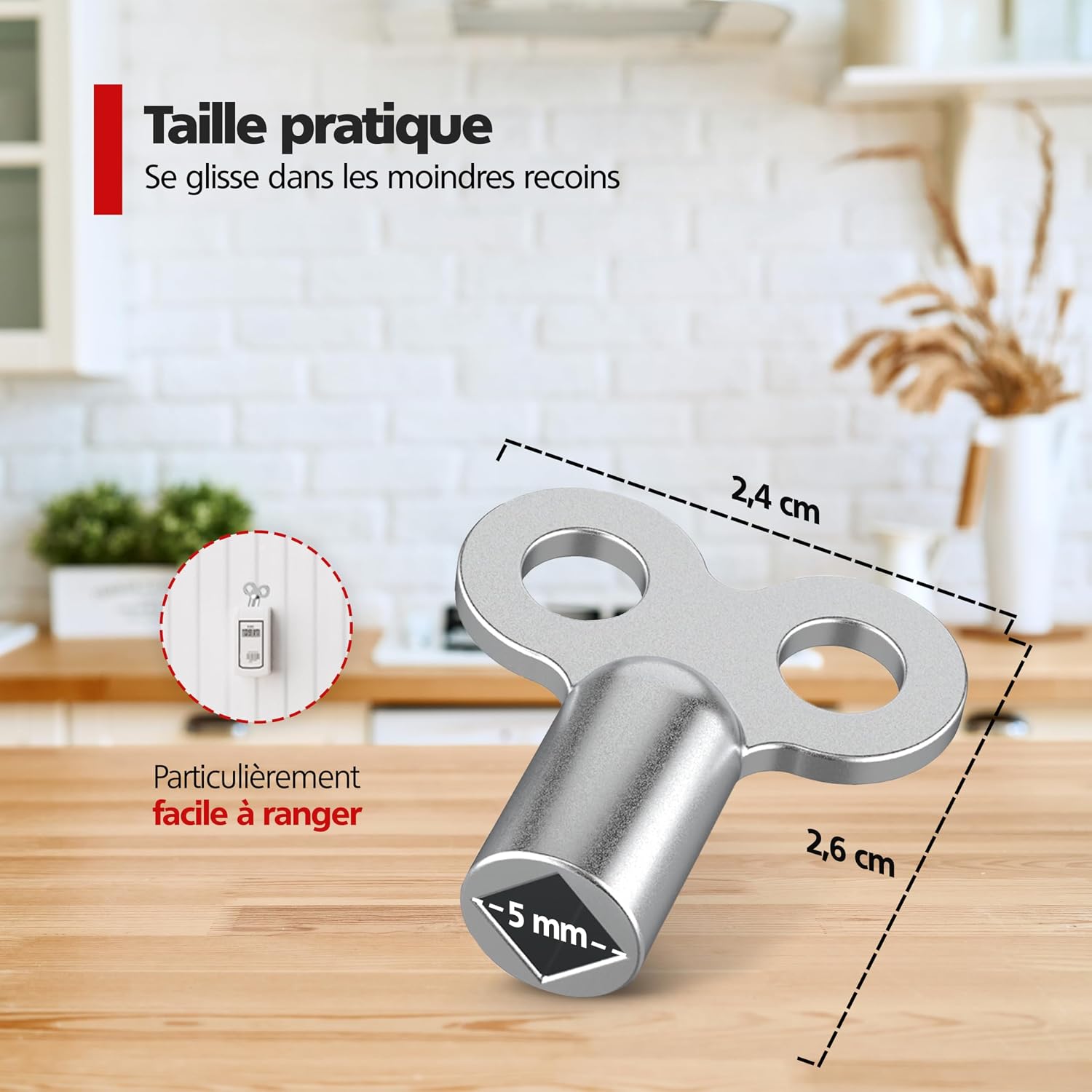 Detalle de RAVN HAMAN 3 clés de purge en acier pour radiateurs en aluminium