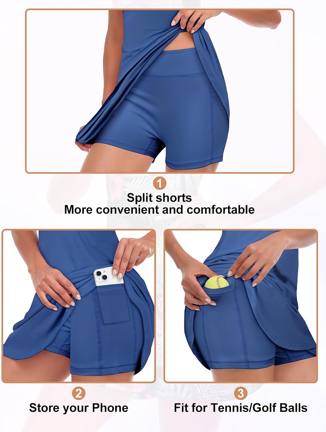 Detalle de Viracy Women's Sleeveless Tennis Dress with Shorts and Pockets