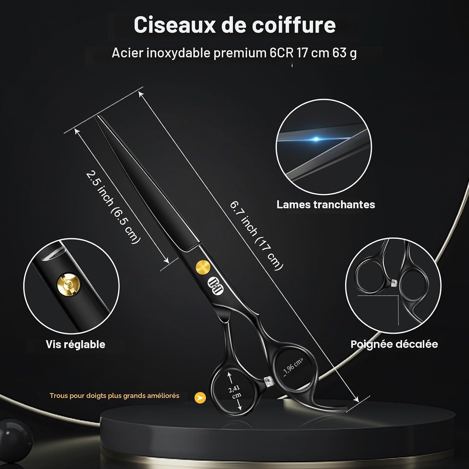 Thumbnail 1 de CIICII Kit Ciseaux Coiffure 6,7 Pouces