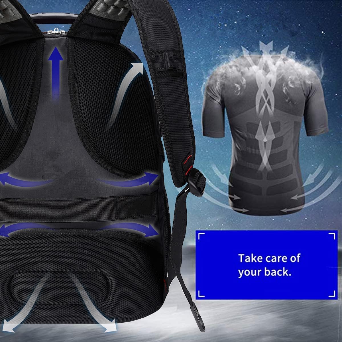 Detalle 2 de SHRRADOO Laptop Backpack 50L