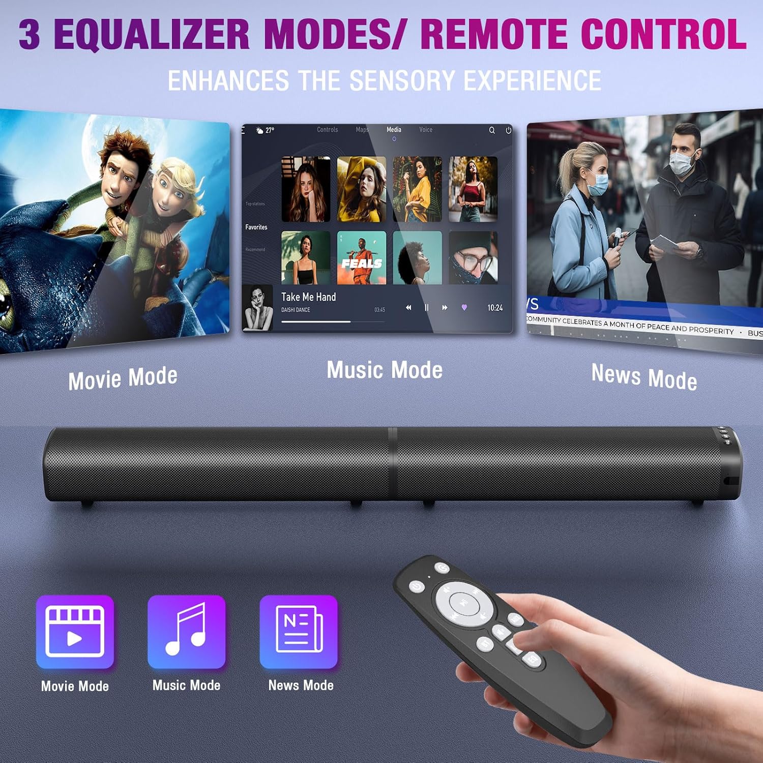 Detalle de Puriom Sound Bar 100W for TV