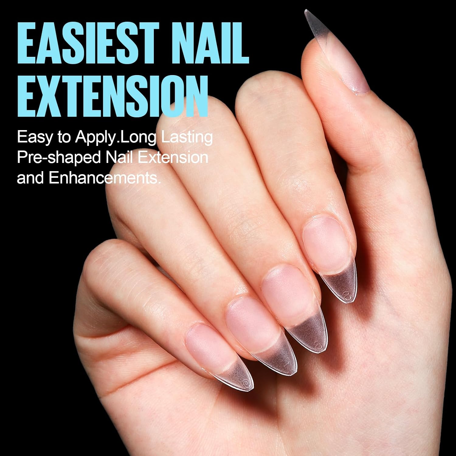 Detalle 2 de TOMICCA Medium Almond Nail Tips, 450 Pieces, Double-Sided Matte
