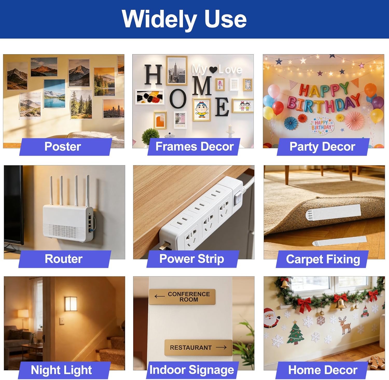 Thumbnail 4 de Easyojoy Picture Hanging Strips (72 strips / 36 pairs) – heavy-duty removable double-sided frame tape for damage-free mounting