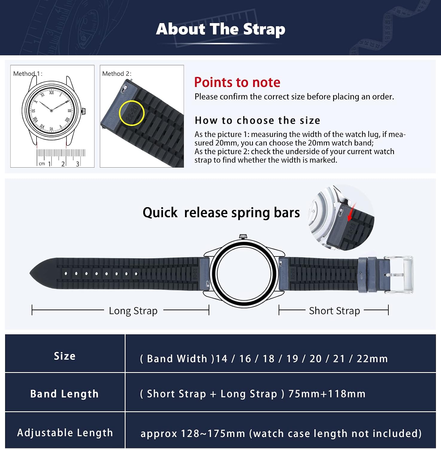 Thumbnail 5 de BINLUN Leder Silikon Uhrenarmband 14–22 mm