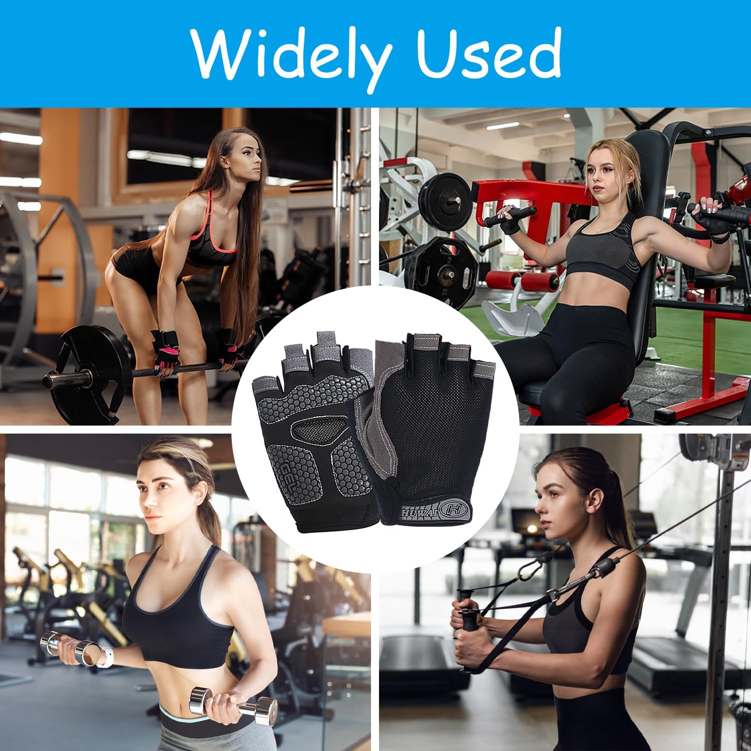 Thumbnail 4 de Gants de musculation xiluuyou en silicone respirant, avec protection de paume (homme et femme)