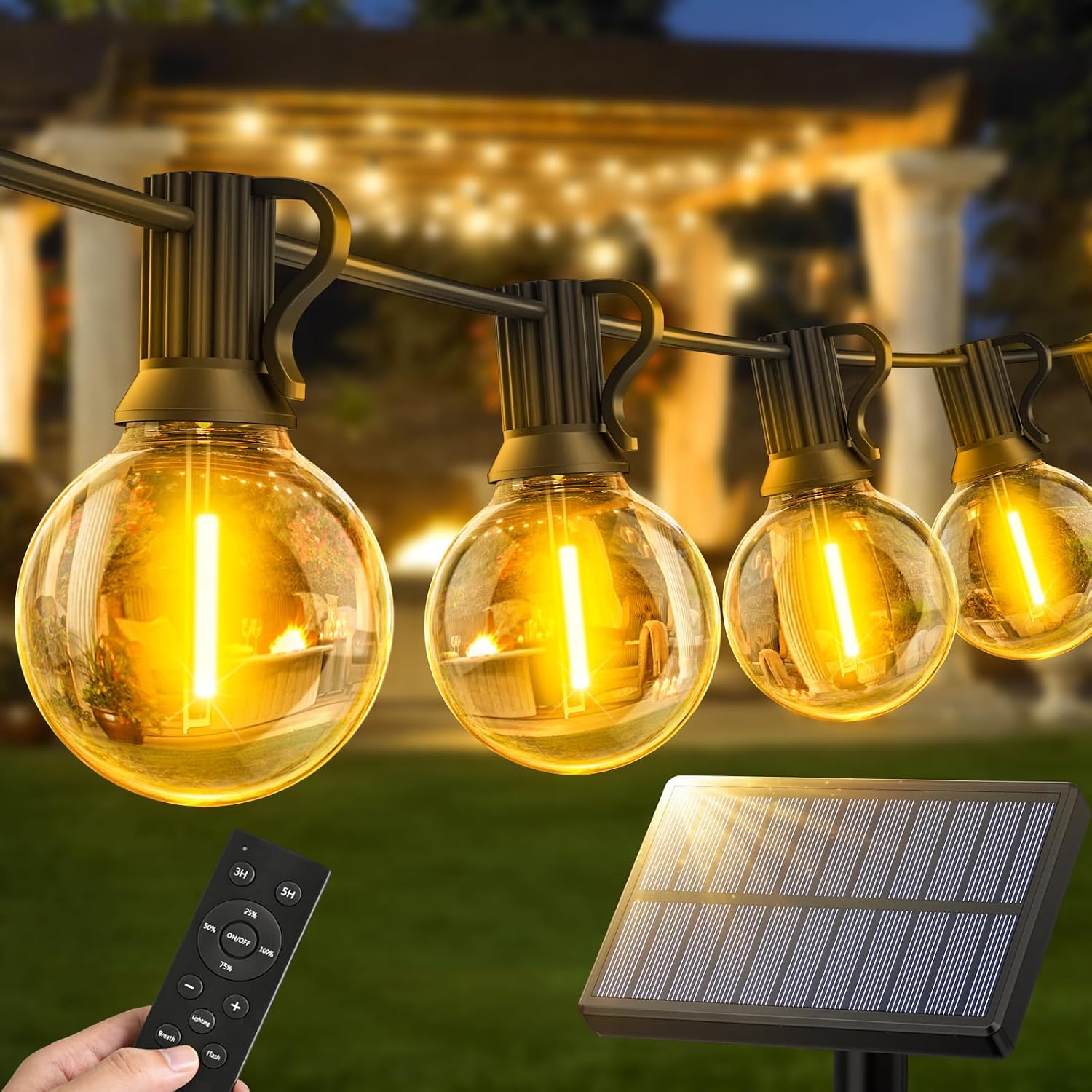 Detalle de Warlisou Solar String Lights 45.9ft Outdoor