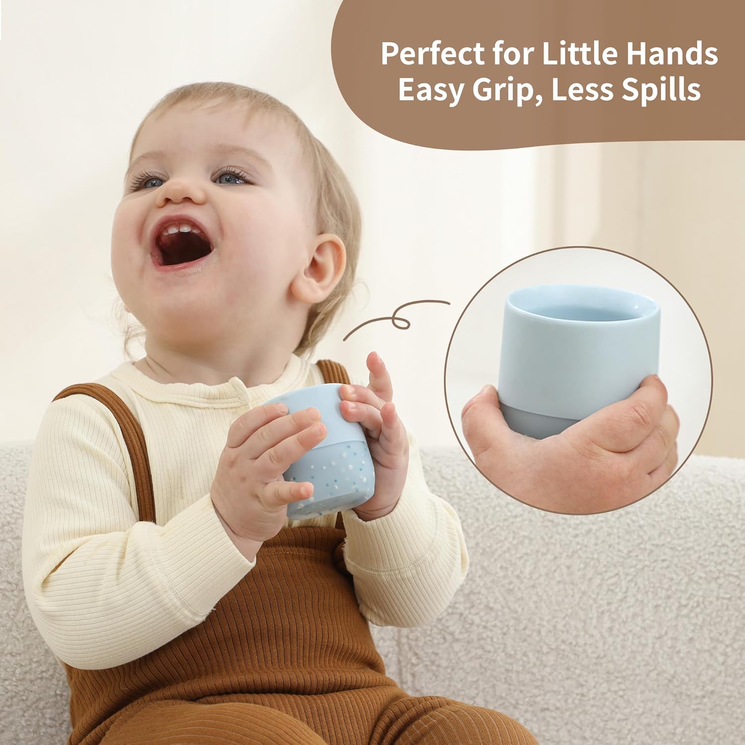 Thumbnail 4 de Moonkie Baby Cup | 2 Pack Silicone Open Cup for Babies from 6 Months