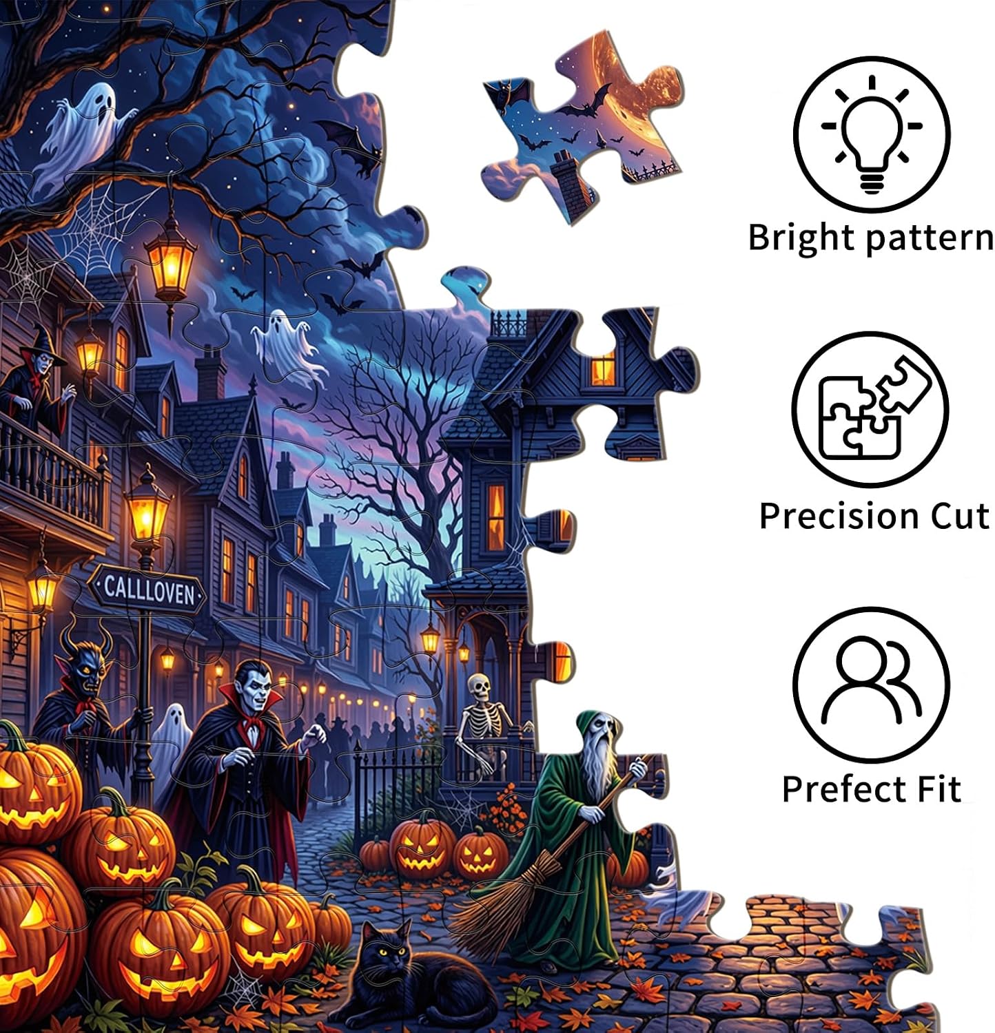 Detalle de TangMosaic Halloween jigsaw puzzle, 1,000 pieces